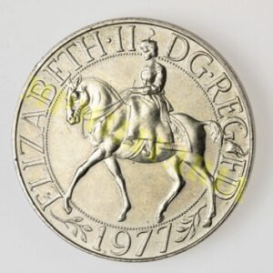 Moeda 25 New Pence Jubileu de Prata Rainha Elizabeth II - 1977