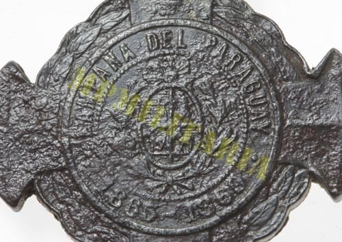 Medalha Guerra do Paraguai Virtudes Militares Sol de Bronze - Imagem 6
