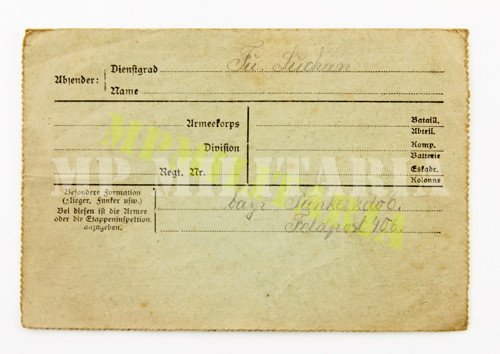 Correspondência militar Feldpostbrief 1918 - I Guerra - Imagem 2