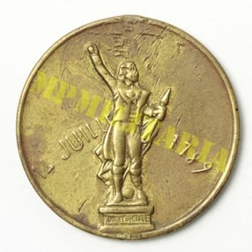 Medalha da festa da tomada da Bastilha “Fete Franco Bresilienne Ano 1913 São Paulo” - 1913