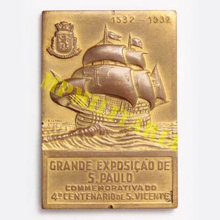 Medalha da Grande Exposição de São Paulo - IV Centenário de São Vicente - 1932