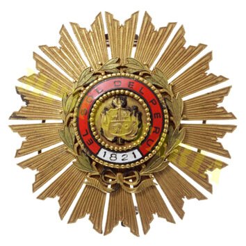 Ordem do Sol do Peru - Placa Grande Oficial - Anos 50