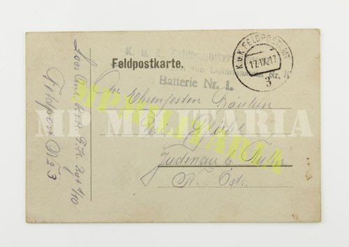 Postal/Correspondência Militar Feldpostkarte 1917 - I Guerra - Imagem 2