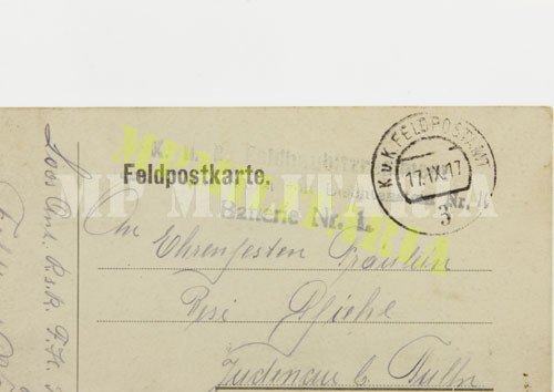 Postal/Correspondência Militar Feldpostkarte 1917 - I Guerra - Imagem 4