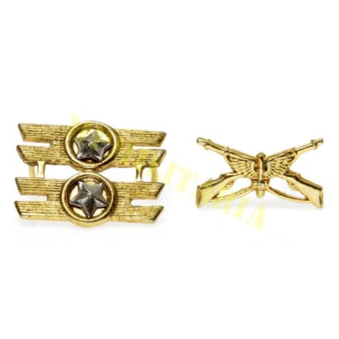 Antigo jogo de Insígnias de Oficial de Infantaria da FAB - para colarinho