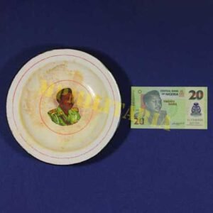Lote de Prato e Cédula do Chefe de estado da Nigéria - 1976