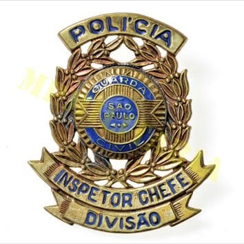 Insígnia da Antiga Guarda Civil do Estado de São Paulo - Inspetor Chefe de Divisão