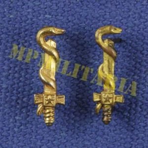 Par de Insígnias de Médico do Exército Brasileiro - Miniatura