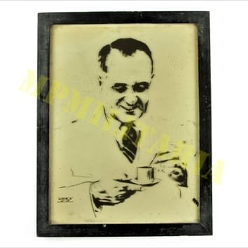 Quadro com Pintura em Vidro do Presidente Getúlio Vargas - 1942