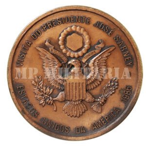 MEDALHA DA VISITA DO PRESIDENTE JOSÉ SARNEY AOS ESTADOS UNIDOS – 1986