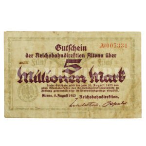 CÉDULA DE NOTGELD 5.000.000 ∙ ALTONA / HAMBURGO – 1923