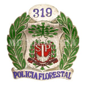 RARA CHAPA / DISTINTIVO DE POLÍCIA FLORESTAL - FORÇA PÚBLICA DE SÃO PAULO