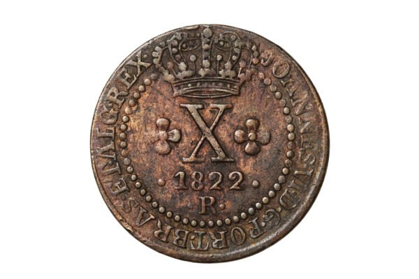 MOEDA DE COBRE DE X RÉIS DE 1822 RIO DE JANEIRO
