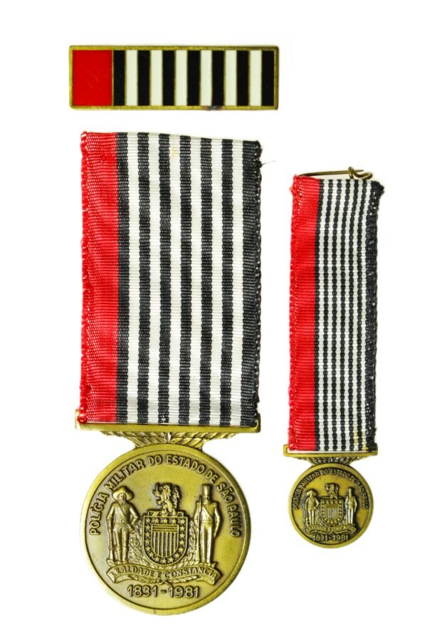 CONJUNTO DA MEDALHA SESQUICENTENÁRIO DA POLÍCIA MILITAR DO ESTADO DE SÃO PAULO – 1981 - Imagem 3