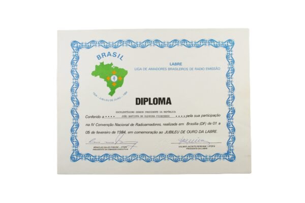 DOCUMENTO / DIPLOMA PARA O PRESIDENTE FIGUEIREDO – LABRE