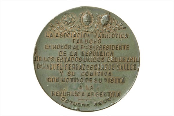 MEDALHA DE 1900 ASSOCIAÇÃO PATRIÓTICA FALUCHO – VISITA DE CAMPOS SALES - Imagem 2