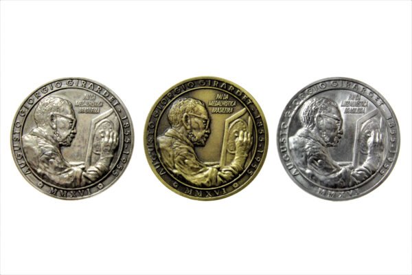 CONJUNTO DE 3 MEDALHAS HOMENAGEM DA SOCIEDADE NUMISMÁTICA BRASILEIRA A GIRARDET - Imagem 2