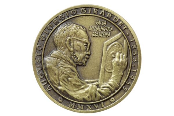 CONJUNTO DE 3 MEDALHAS HOMENAGEM DA SOCIEDADE NUMISMÁTICA BRASILEIRA A GIRARDET - Imagem 3