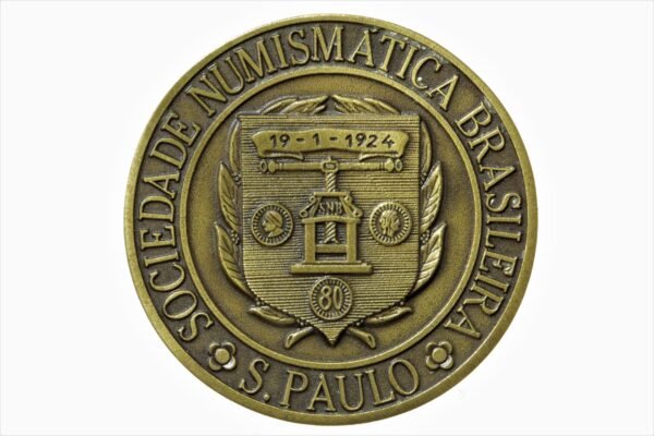 CONJUNTO DE 3 MEDALHAS HOMENAGEM DA SOCIEDADE NUMISMÁTICA BRASILEIRA A GIRARDET - Imagem 4