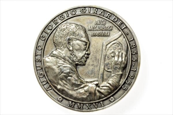 CONJUNTO DE 3 MEDALHAS HOMENAGEM DA SOCIEDADE NUMISMÁTICA BRASILEIRA A GIRARDET - Imagem 5