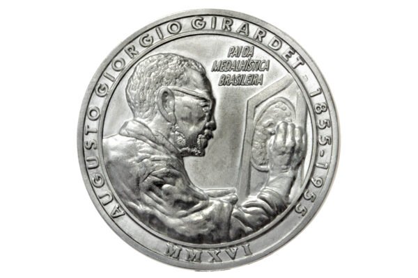 CONJUNTO DE 3 MEDALHAS HOMENAGEM DA SOCIEDADE NUMISMÁTICA BRASILEIRA A GIRARDET - Imagem 7