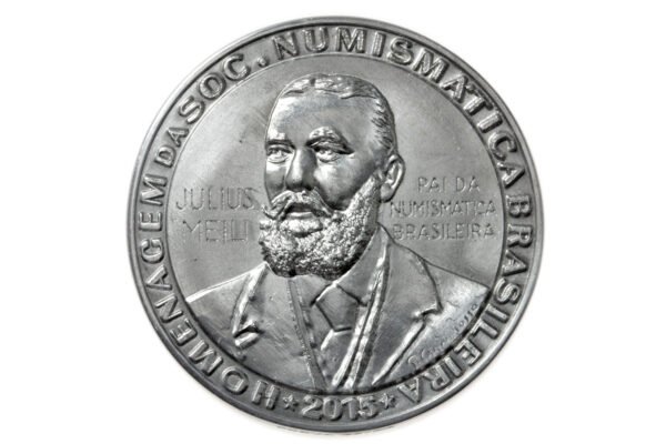 CONJUNTO DE 3 MEDALHAS HOMENAGEM DA SOCIEDADE NUMISMÁTICA BRASILEIRA A JULIUS MEILI - Imagem 6