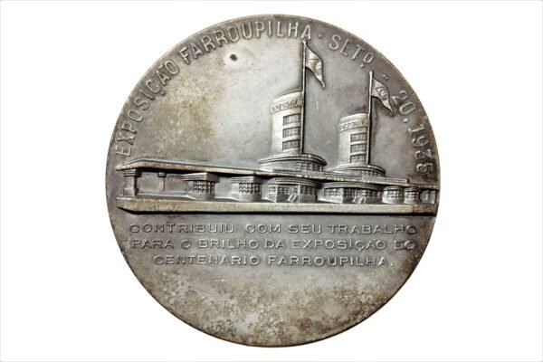 MEDALHA 1935 CENTENÁRIO FARROUPILHA COM BENTO GONÇALVES E FLORES DA CUNHA - Imagem 2