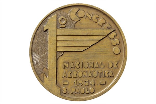 MEDALHA DE 1934 DO 1º CONGRESSO NACIONAL DE AERONÁUTICA - Imagem 2