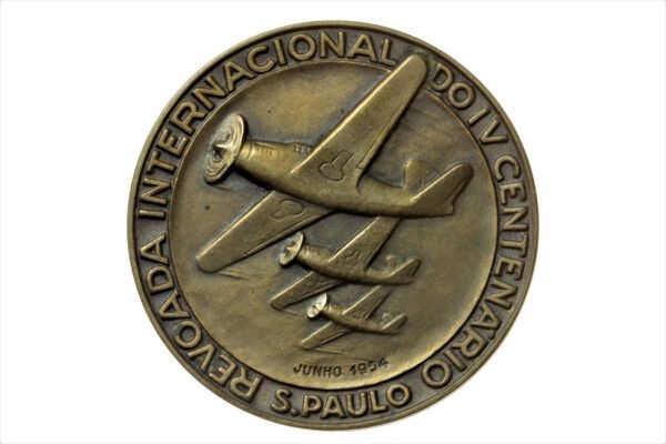 RARA MEDALHA REVOADA INTERNACIONAL DO IVº CENTENÁRIO DE SÃO PAULO – 1954