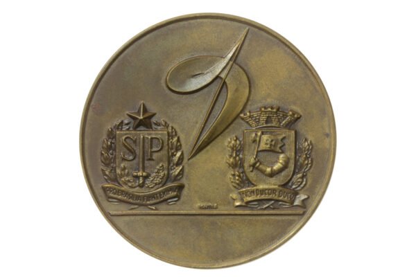 RARA MEDALHA REVOADA INTERNACIONAL DO IVº CENTENÁRIO DE SÃO PAULO – 1954 - Imagem 2