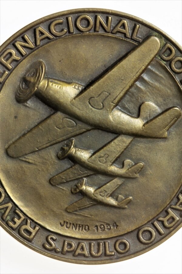 RARA MEDALHA REVOADA INTERNACIONAL DO IVº CENTENÁRIO DE SÃO PAULO – 1954 - Imagem 3