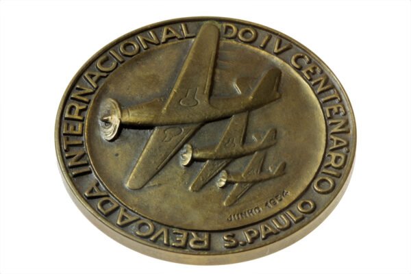 RARA MEDALHA REVOADA INTERNACIONAL DO IVº CENTENÁRIO DE SÃO PAULO – 1954 - Imagem 5
