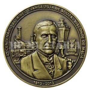 RARA MEDALHA DO 2º CENTENÁRIO DE IRINEU EVANGELISTA DE SOUZA - VISCONDE DE MAUÁ