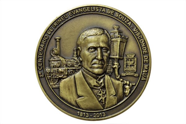 RARA MEDALHA DO 2º CENTENÁRIO DE IRINEU EVANGELISTA DE SOUZA - VISCONDE DE MAUÁ