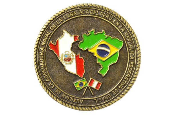 MEDALHA / CHALLENGE COIN DA MARINHA DO PERU PARA O BRASIL