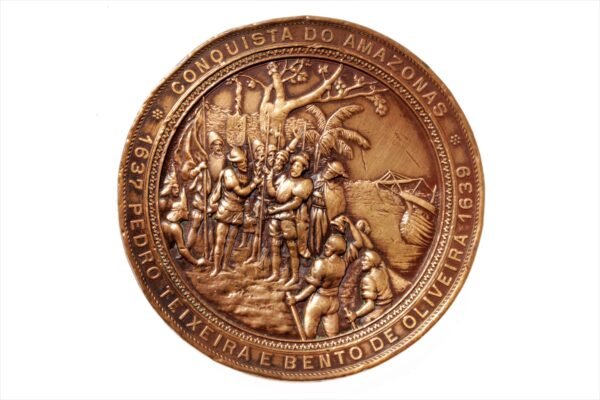 MEDALHA DE 1900 4º CENTENÁRIO DO DESCOBRIMENTO DO BRASIL – CONQUISTA AMAZONAS - Imagem 2