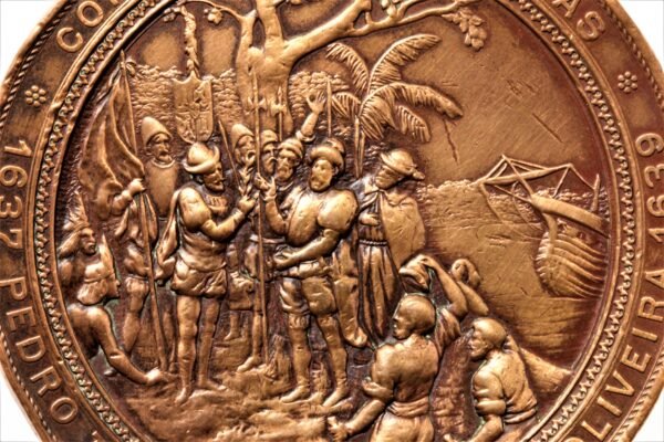 MEDALHA DE 1900 4º CENTENÁRIO DO DESCOBRIMENTO DO BRASIL – CONQUISTA AMAZONAS - Imagem 4