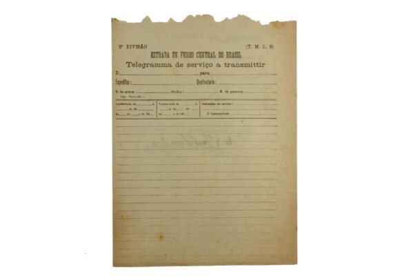 DOCUMENTO / IMPRESSO DA ESTRADA DE FERRO CENTRAL DO BRASIL – REVOLUÇÃO DE 1932