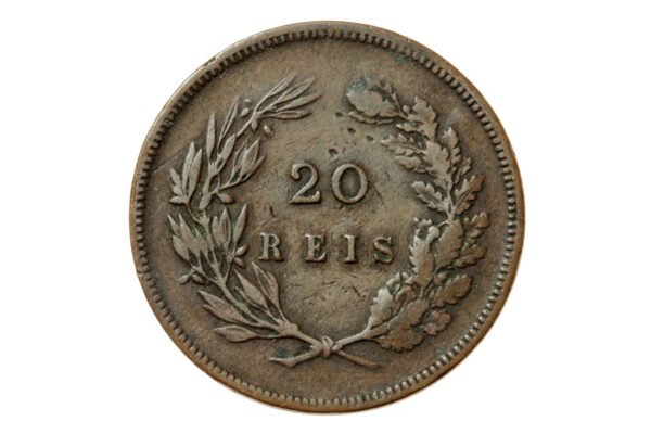 MOEDA 20 RÉIS BRONZE 1891 REI CARLOS I - PORTUGAL - Imagem 2