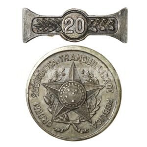 MEDALHA DA POLÍCIA MILITAR DO DISTRITO FEDERAL COM PASSADOR DE 20 ANOS DE BONS SERVIÇOS