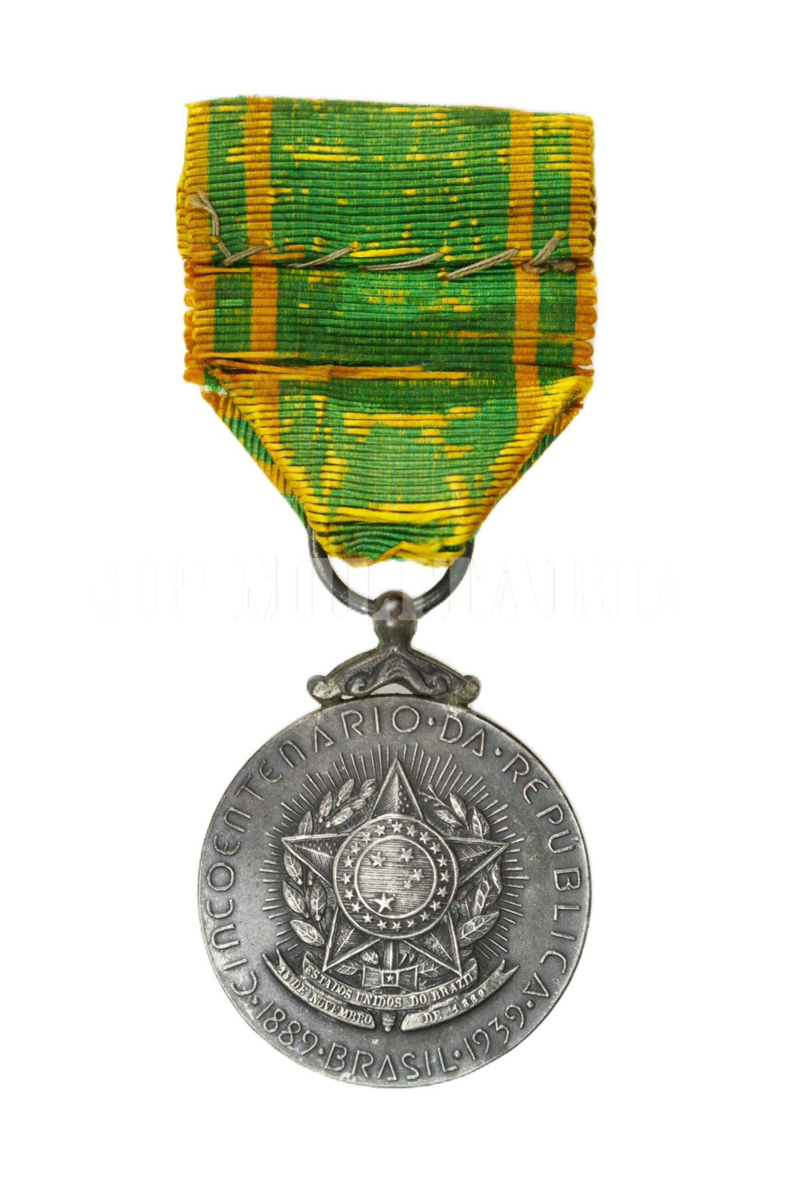 MEDALHA DO CINQUENTENÁRIO DA REPÚBLICA 1889 – 1939 – PRATA - Imagem 6