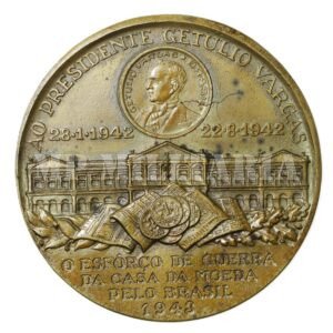 RARA MEDALHA DO ESFORÇO DE GUERRA DA CASA DA MOEDA 1943 – II GUERRA