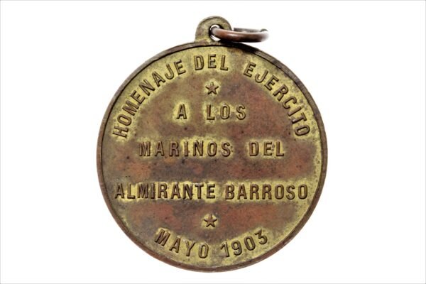 MEDALHA FRATERNIDAD CHILENO BRASILERA – HOMEN. DO EXÉRCITO AOS TRIPULANTES DO ALM BARROSO – MARINHA 1903 - Imagem 2