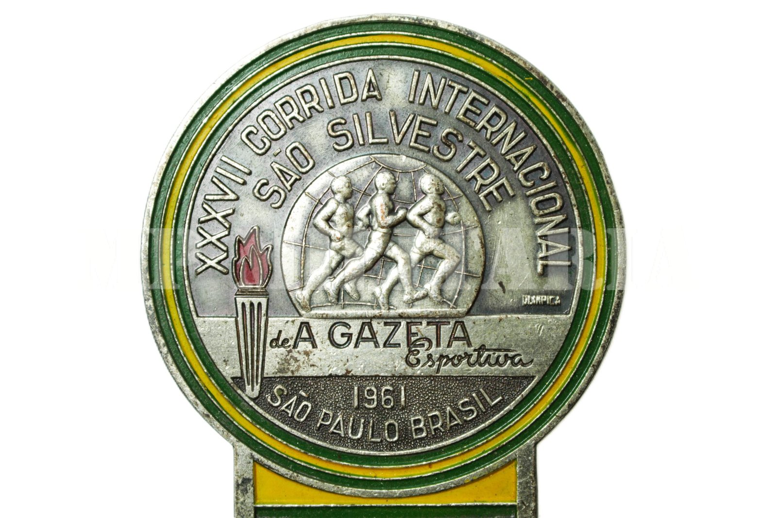ANTIGO DISTINTIVO DA IMPRENSA DA XXXVI CORRIDA INTERNACIONAL DE SÃO SILVESTRE DE 1961 – TELEVISÃO - Imagem 3