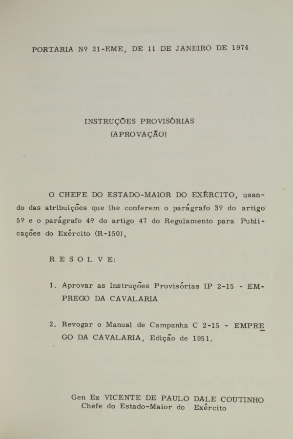 MANUAL DO EXÉRCITO BRASILEIRO • EMPREGO DA CAVALARIA – 1974 - Imagem 3
