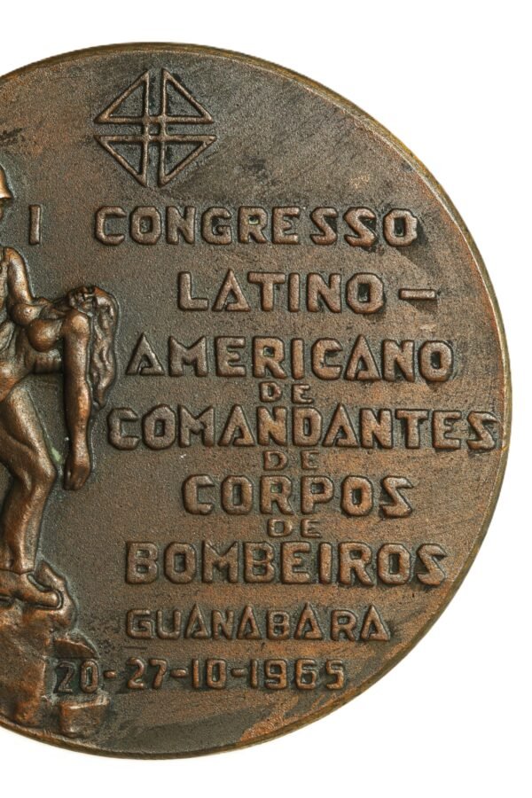 MEDALHA II CONGRESSO DE BOMBEIROS DO BRASIL / I CONGRESSO LATINO-AMERICANO DE COMANDANTES BOMBEIROS – 1965 - Imagem 3