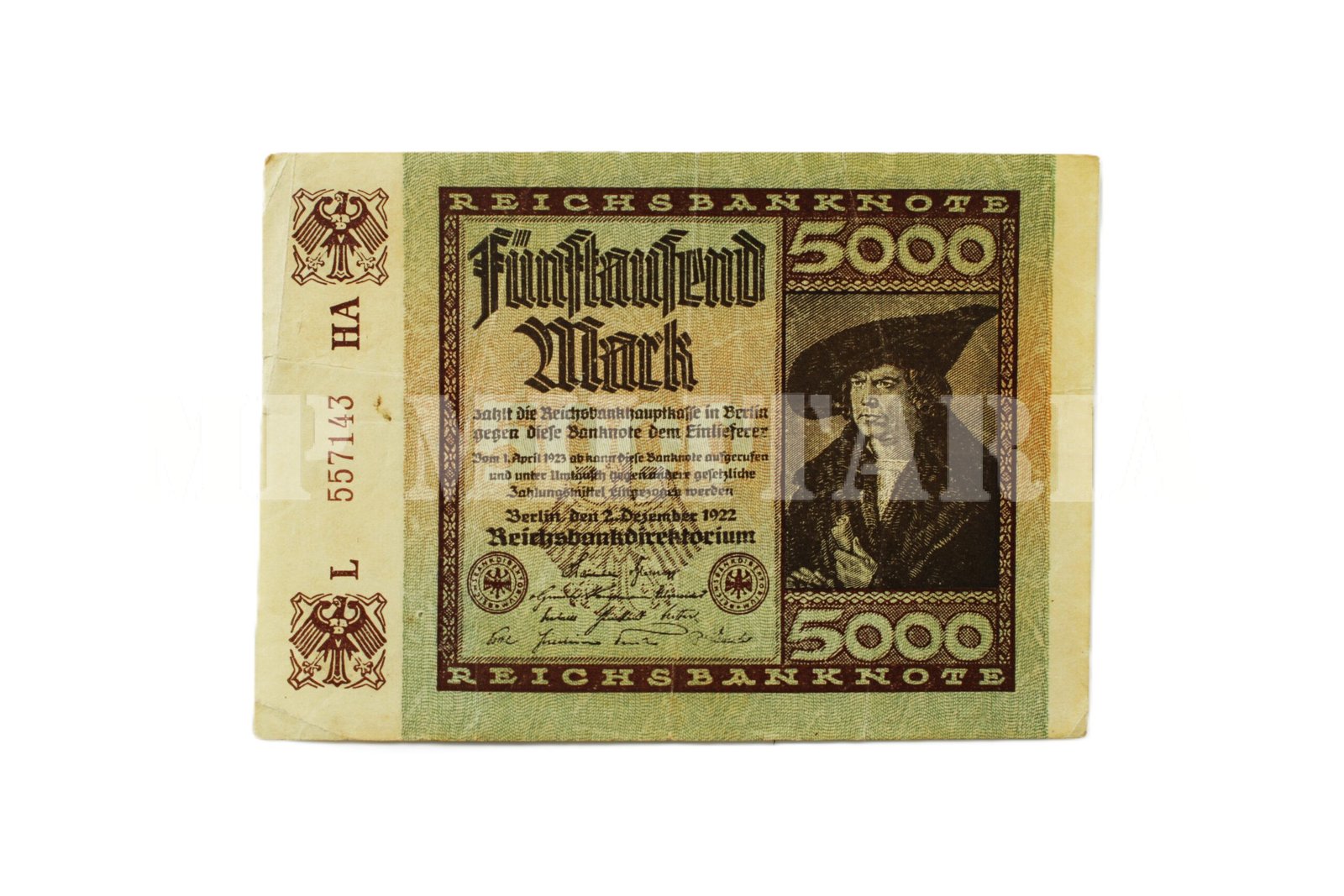 CÉDULA DE 5.000 DE MARCOS – 1922