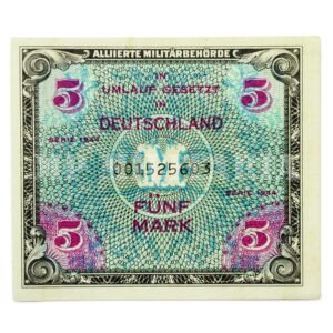 CÉDULA DOS ALIADOS DE OCUPAÇÃO DA ALEMANHA ∙ 5 MARCOS – II GUERRA