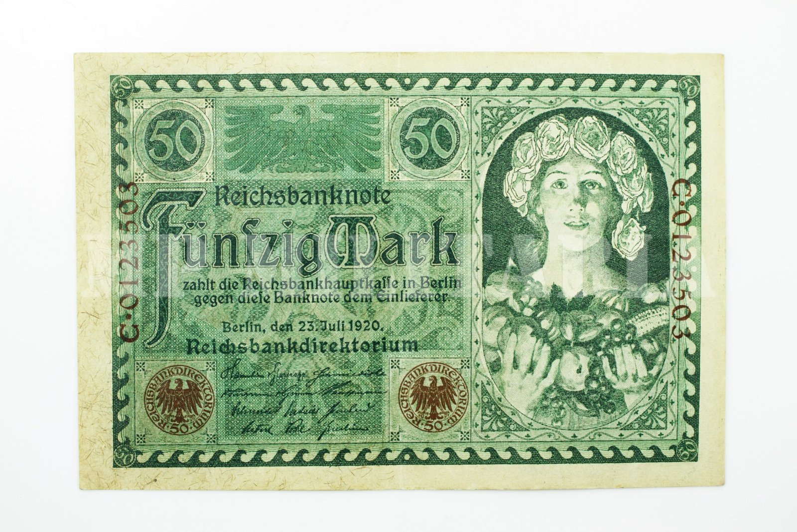 CÉDULA DE 50 DE MARCOS – 1920 - Imagem 2