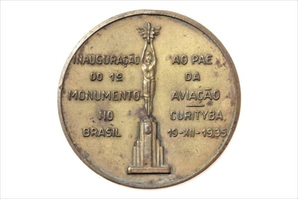 MEDALHA 1º MONUMENTO A SANTOS DUMONT NO BRASIL ∙ CURITIBA – 1935 - Image 2